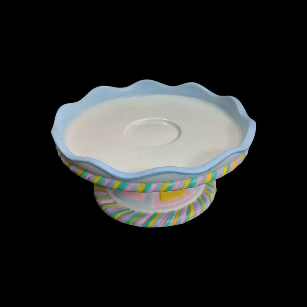 Partylite P7326 Celebration Cake Porcelain Tealight Candle Holder - 2 Piece - Picture 5 of 8